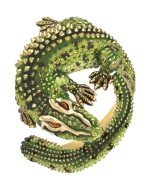 Кольцо из лимонного золота c эмалью