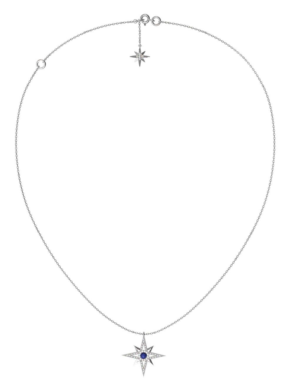 Колье из белого золота c бриллиантами и лазуритом