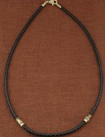 Гайтан из лимонного золота c кожаным шнурком