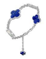 Браслет из белого золота c лазуритом и перламутром