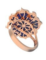 Кольцо из золота c бирюзой и лазуритом