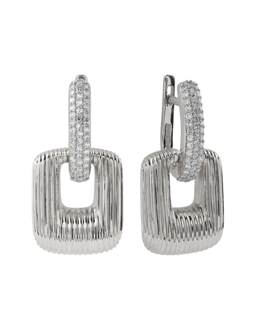 Серьги из белого золота c бриллиантами