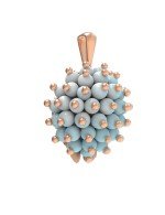 Подвеска из золота c эмалью и бирюзой