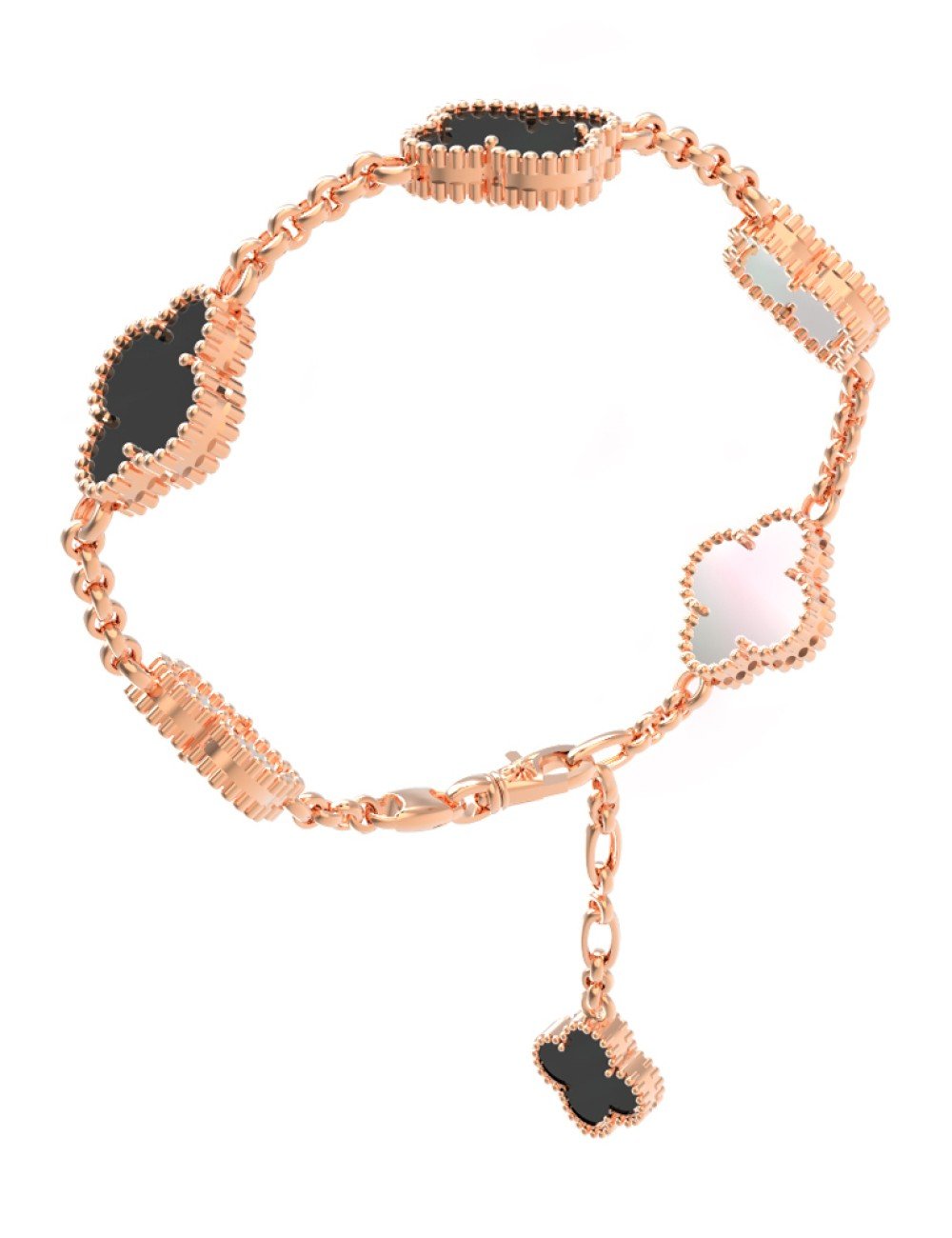 Браслет из золота c ониксом и перламутром