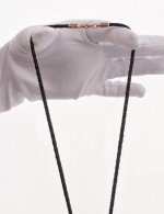 Гайтан из золота c кожаным шнурком