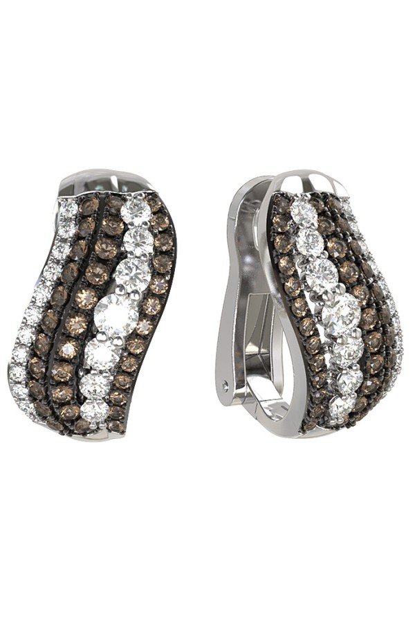 Серьги из белого золота c бриллиантами