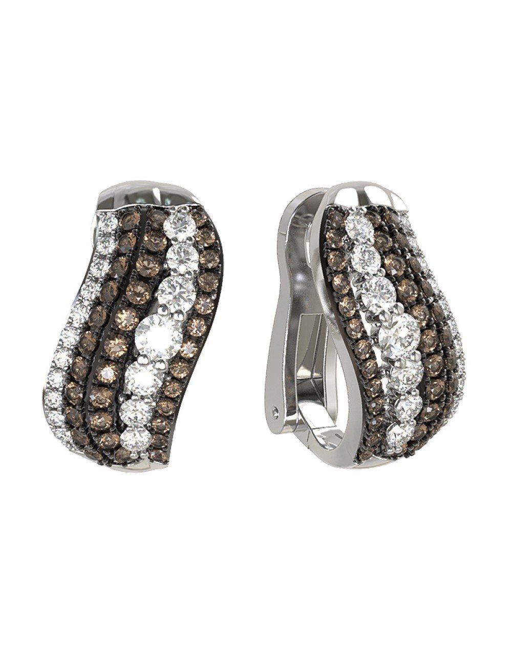 Серьги из белого золота c бриллиантами