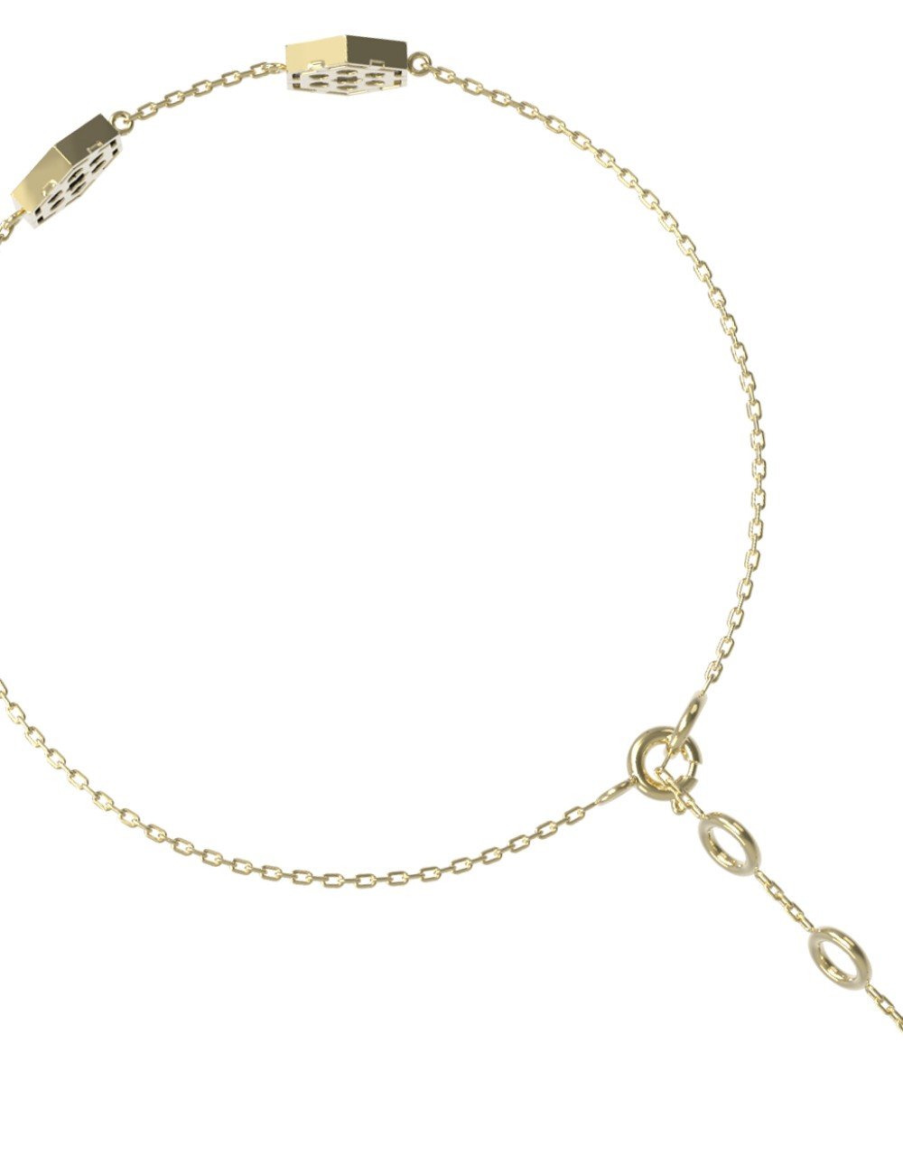 Браслет из лимонного золота c ониксом и перламутром