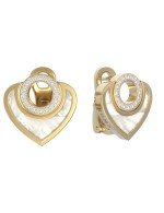 Серьги из лимонного золота c бриллиантами и перламутром