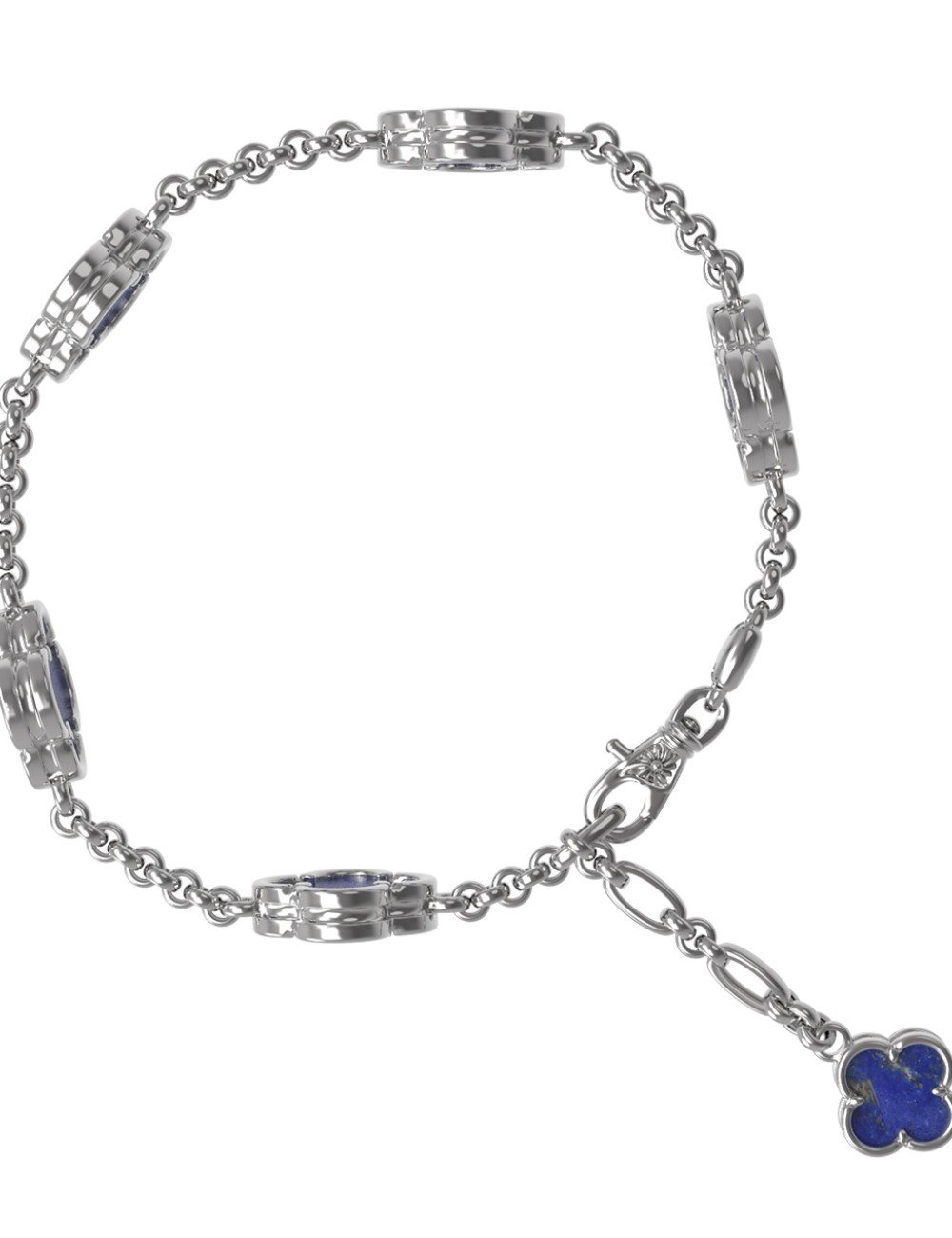 Браслет из белого золота c лазуритом