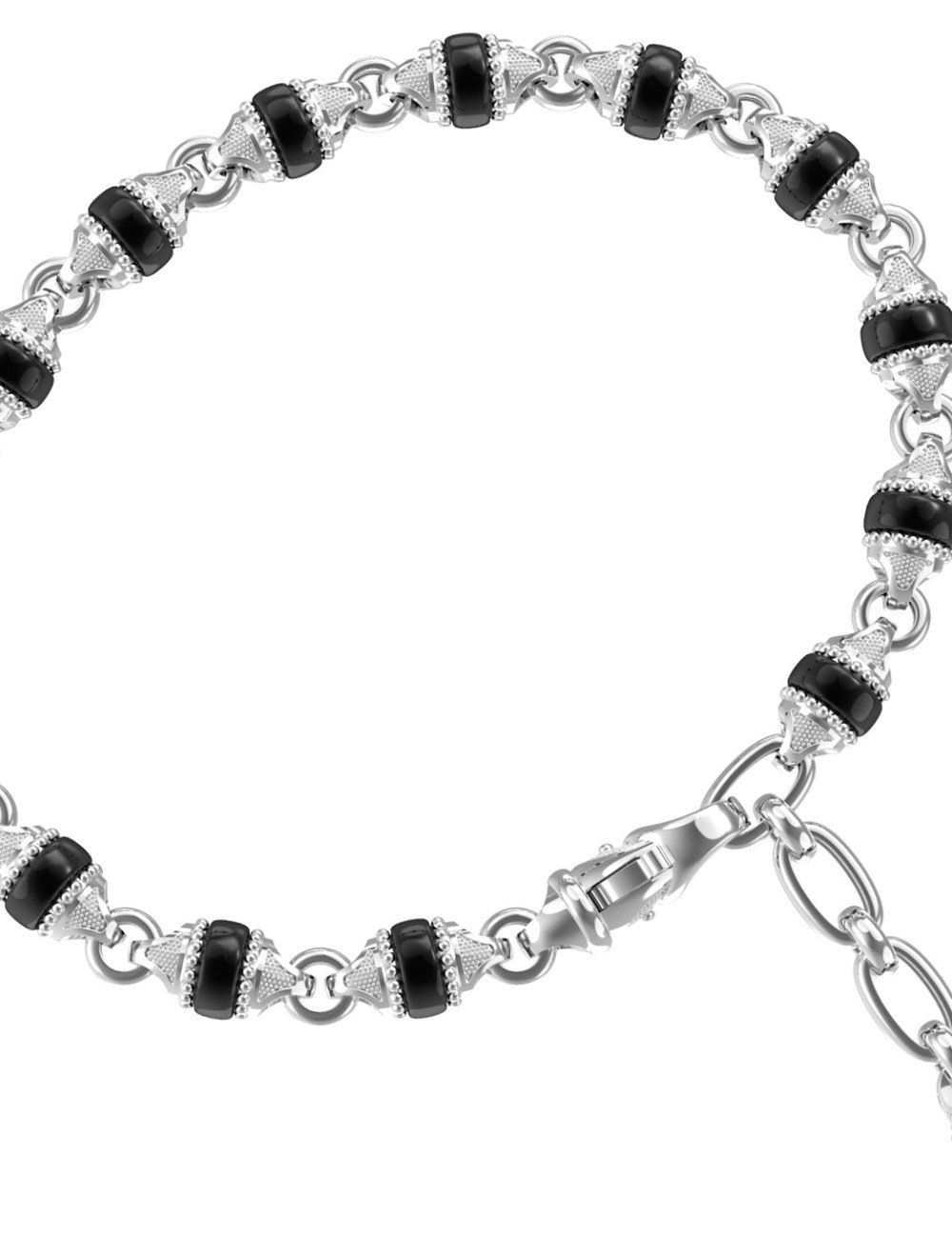 Браслет из белого золота c ониксом