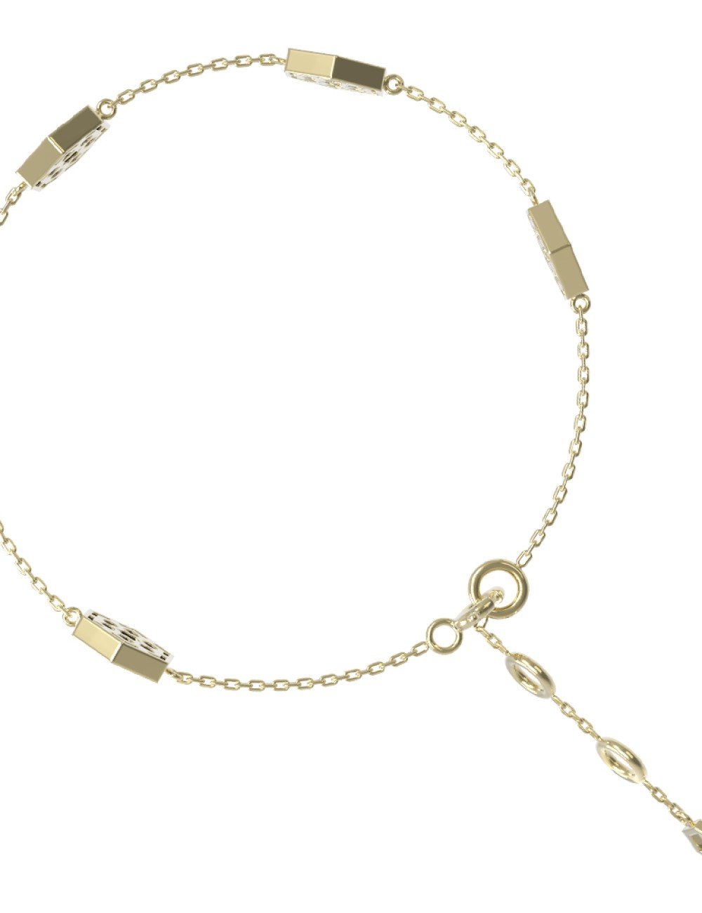 Браслет из лимонного золота c ониксом и перламутром