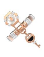 Кольцо из золота c ониксом и перламутром