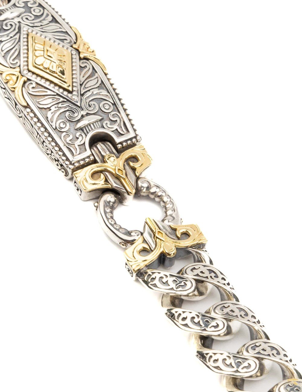 Браслет из серебра и золота c рубином