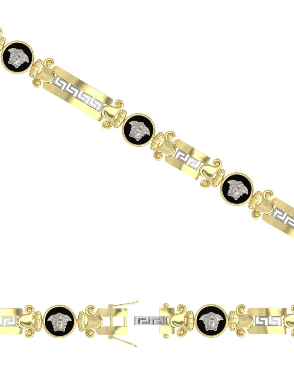 Браслет из лимонного золота c ониксом