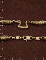 Цепь из лимонного золота c эмалью и бивнем мамонта