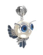 Подвеска из белого золота c эмалью и жемчугом