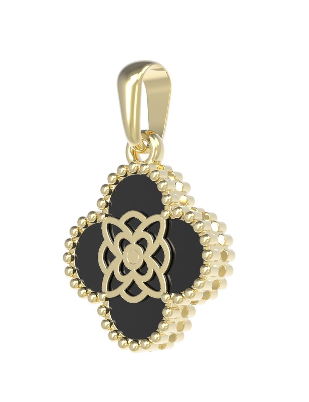Подвеска из лимонного золота c бриллиантами и ониксом