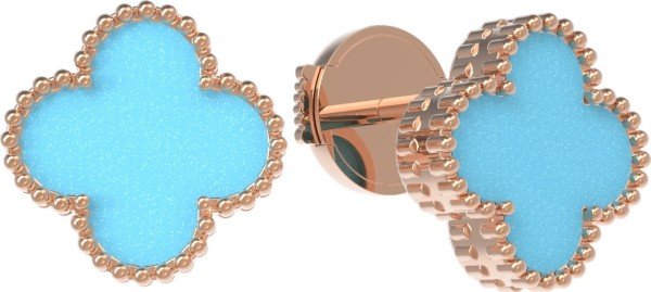 Серьги из золота c бирюзой