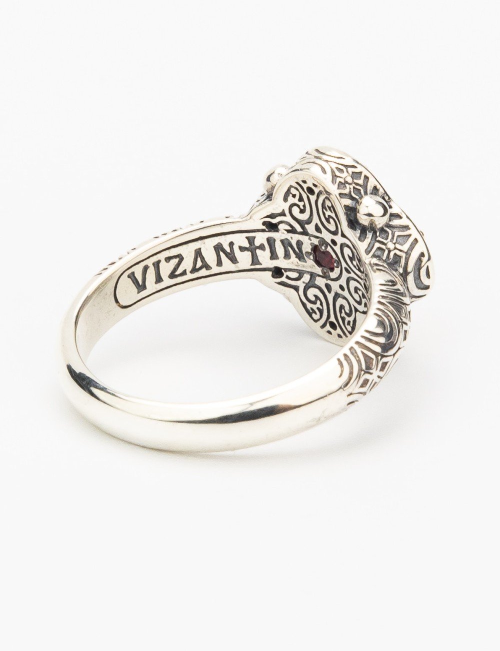 Кольцо из серебра и золота c рубином и рубином