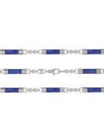 Цепь из белого золота c лазуритом