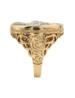 Кольцо из золота c эмалью