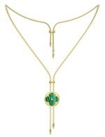 Колье из лимонного золота c малахитом и перламутром