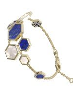 Браслет из лимонного золота c лазуритом и перламутром