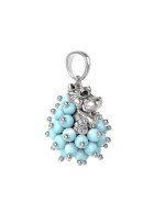 Подвеска из белого золота c эмалью и бирюзой