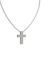 Крест из белого золота c бриллиантами