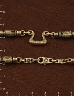 Цепь из лимонного золота c эмалью и эбеновым деревом