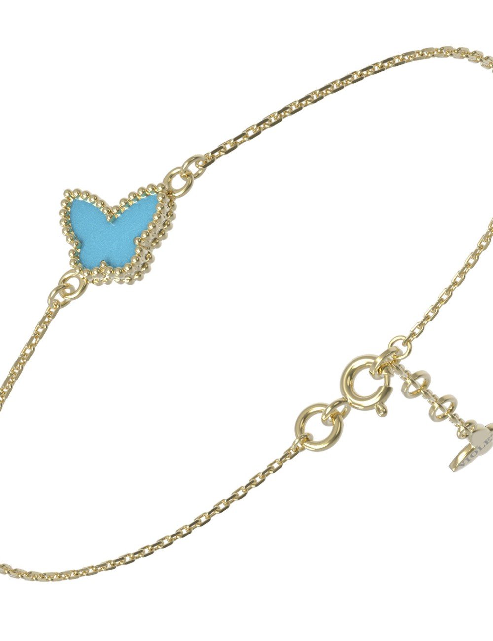 Браслет из лимонного золота c бирюзой