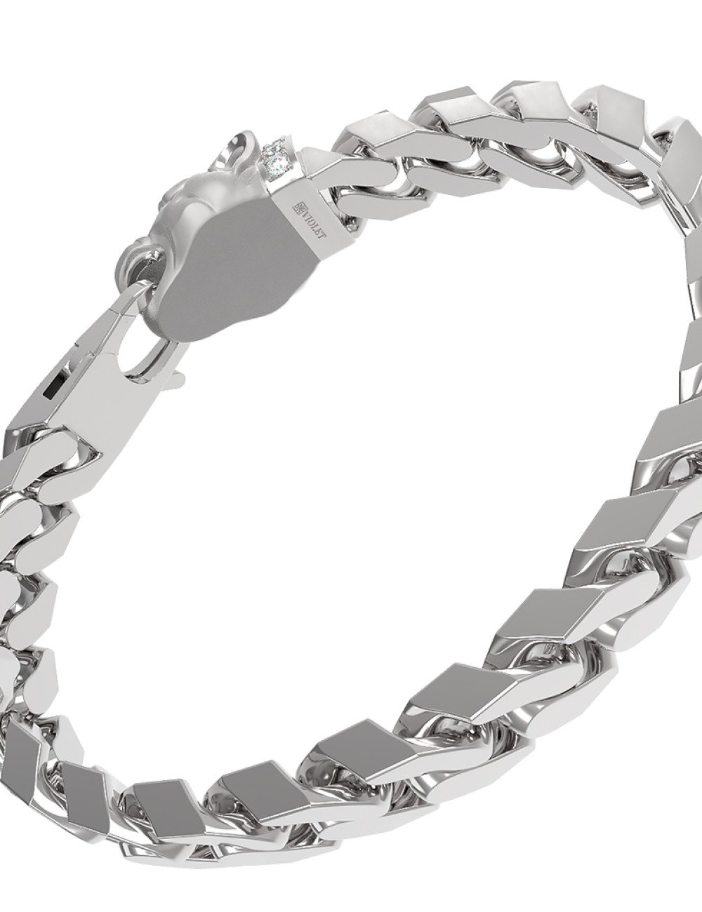 Браслет из белого золота c бриллиантами и изумрудом