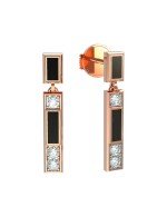 Серьги из золота c бриллиантами и ониксом