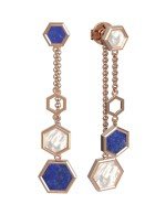 Серьги из золота c лазуритом и перламутром