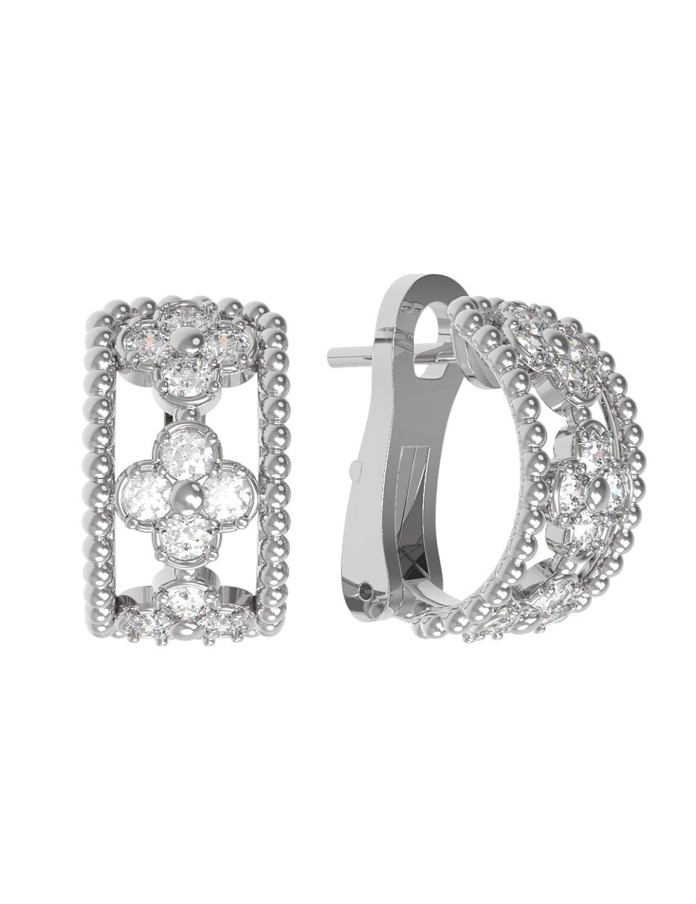 Серьги из белого золота c бриллиантами