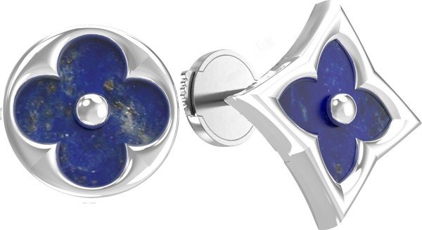Серьги из белого золота c лазуритом