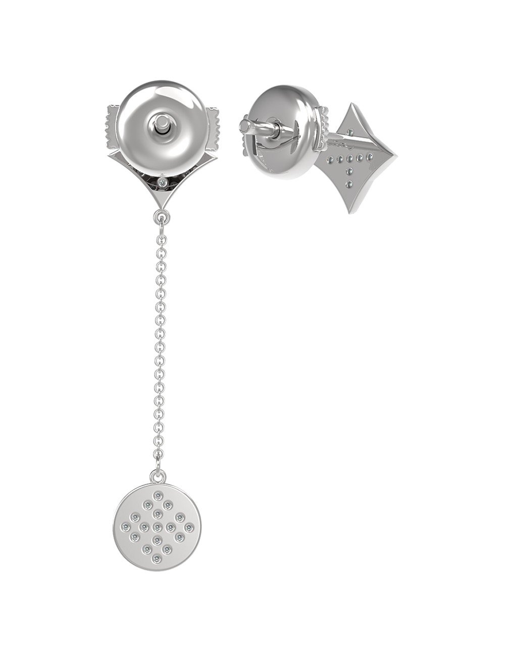 Серьги из белого золота c бриллиантами