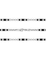 Цепь из белого золота c ониксом