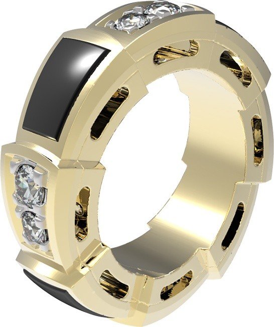 Подвеска из лимонного золота c бриллиантами и ониксом