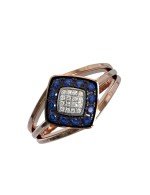 Кольцо из золота c бриллиантами и сапфиром