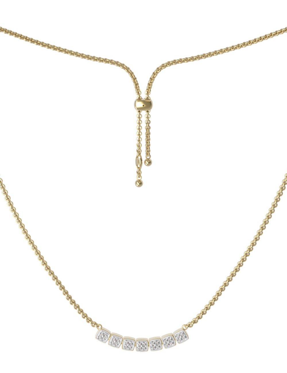 Колье из лимонного золота c бриллиантами