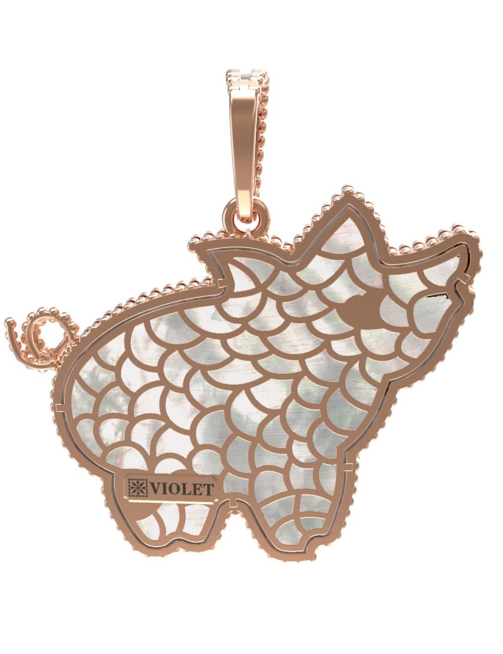 Подвеска из золота c эмалью и перламутром