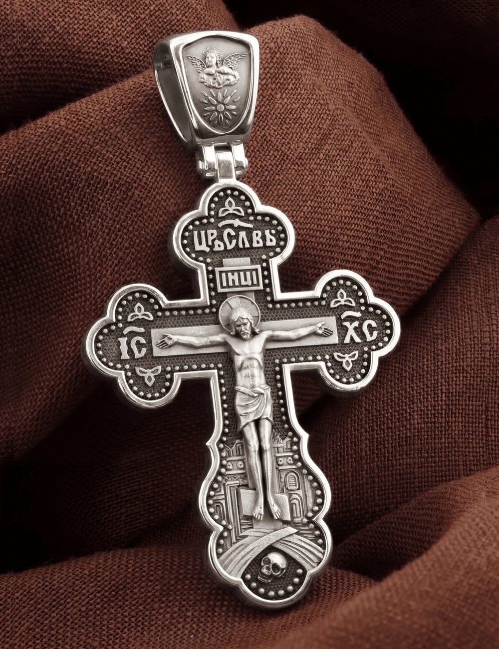 Крест из белого золота