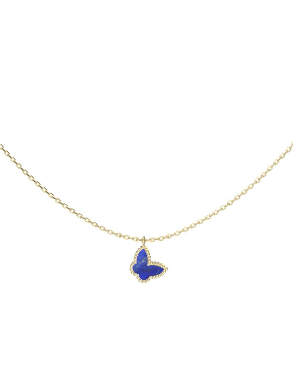 Колье из лимонного золота c лазуритом