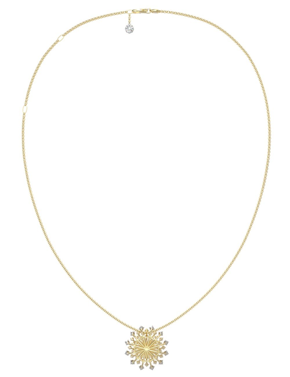 Колье из лимонного золота c бриллиантами