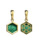 Подвеска из лимонного золота c малахитом