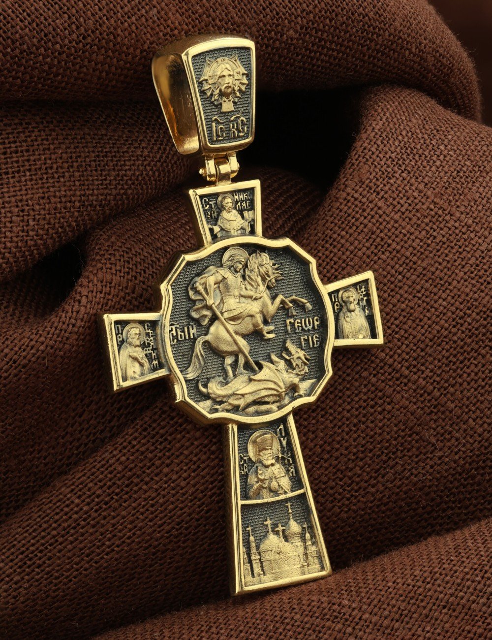 Крест из лимонного золота