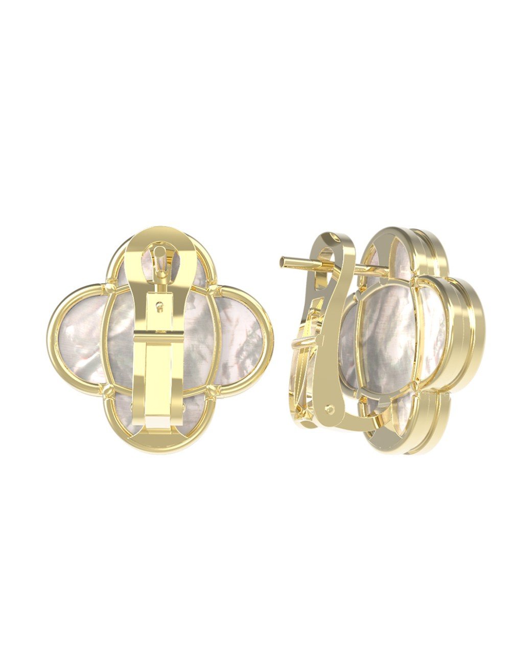 Серьги из лимонного золота c перламутром