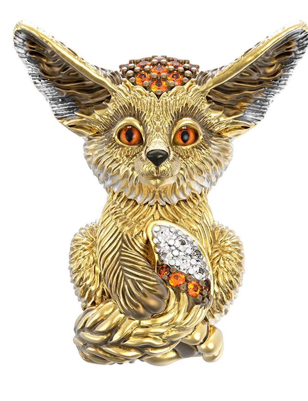 Подвеска из лимонного золота c эмалью и фианитом